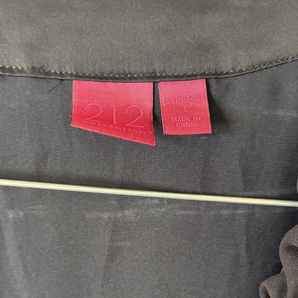 212 Collection Black Ruffle Neck Sleeveless Dress Blouse Size Small - Picture 2 of 7